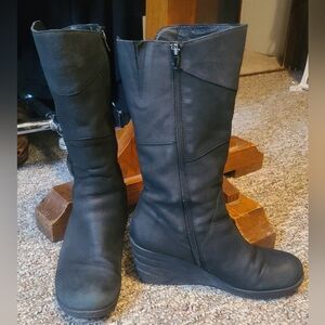 Miz Mooz Black Wedge Boots Sz 8 or 38.5